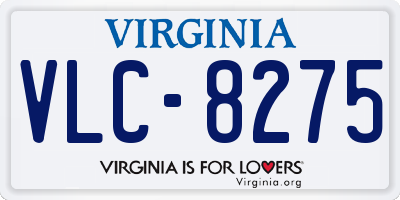 VA license plate VLC8275