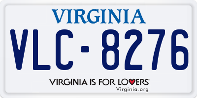 VA license plate VLC8276