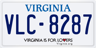 VA license plate VLC8287