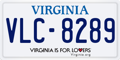 VA license plate VLC8289