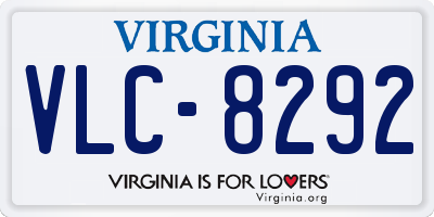 VA license plate VLC8292