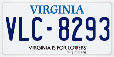 VA license plate VLC8293
