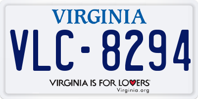 VA license plate VLC8294