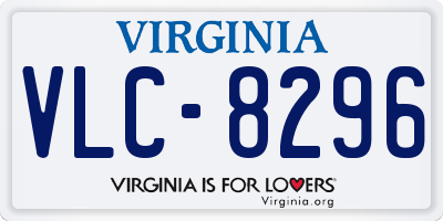 VA license plate VLC8296