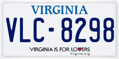 VA license plate VLC8298