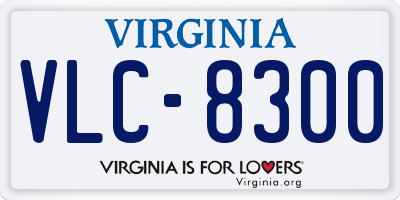 VA license plate VLC8300
