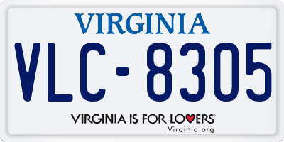 VA license plate VLC8305