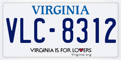 VA license plate VLC8312