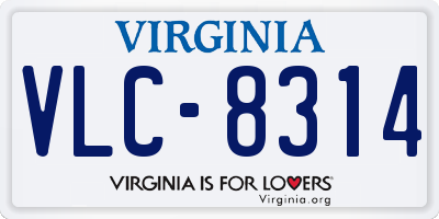 VA license plate VLC8314