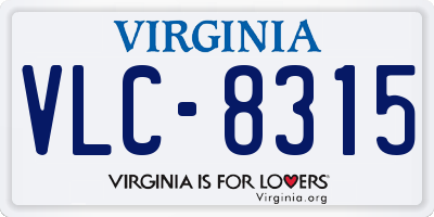 VA license plate VLC8315