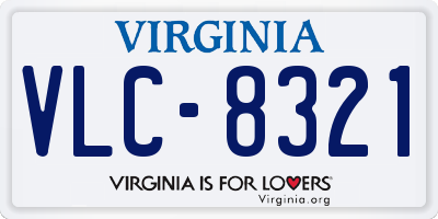 VA license plate VLC8321