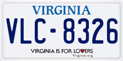 VA license plate VLC8326