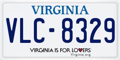 VA license plate VLC8329