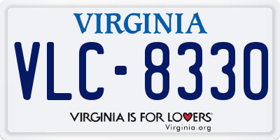 VA license plate VLC8330