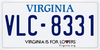 VA license plate VLC8331