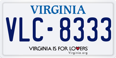 VA license plate VLC8333
