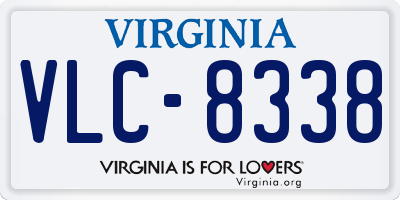 VA license plate VLC8338