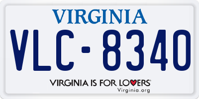 VA license plate VLC8340