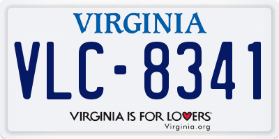 VA license plate VLC8341