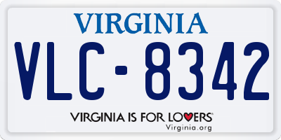 VA license plate VLC8342