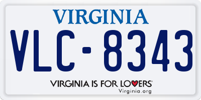 VA license plate VLC8343