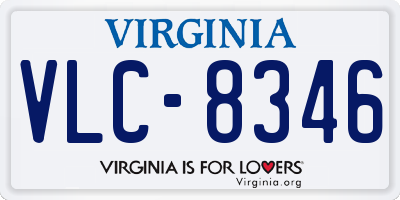 VA license plate VLC8346