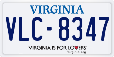 VA license plate VLC8347