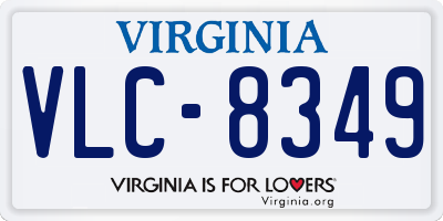 VA license plate VLC8349