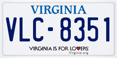 VA license plate VLC8351
