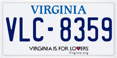 VA license plate VLC8359
