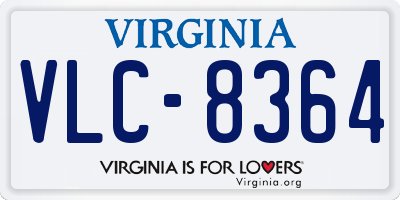 VA license plate VLC8364