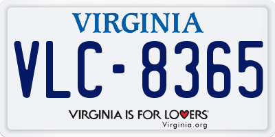 VA license plate VLC8365