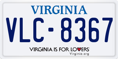 VA license plate VLC8367
