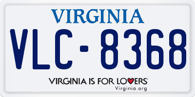 VA license plate VLC8368