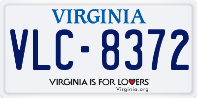 VA license plate VLC8372
