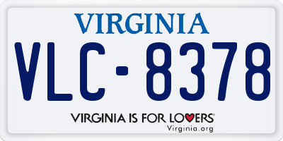VA license plate VLC8378