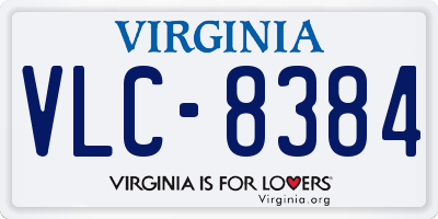 VA license plate VLC8384