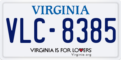 VA license plate VLC8385