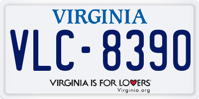 VA license plate VLC8390