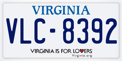 VA license plate VLC8392