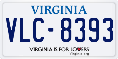 VA license plate VLC8393