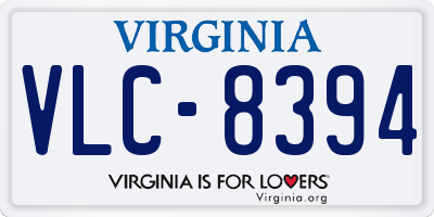 VA license plate VLC8394