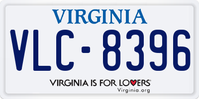 VA license plate VLC8396