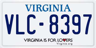 VA license plate VLC8397
