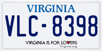 VA license plate VLC8398