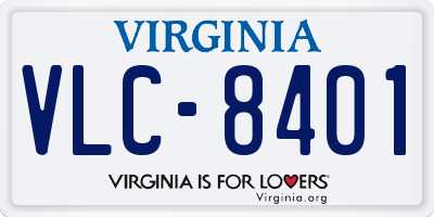 VA license plate VLC8401