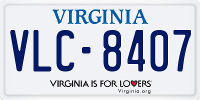VA license plate VLC8407
