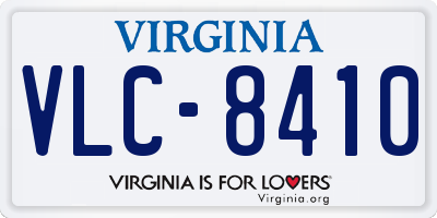 VA license plate VLC8410