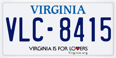 VA license plate VLC8415