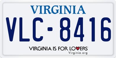 VA license plate VLC8416